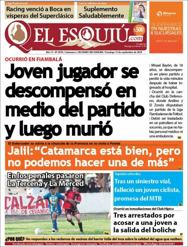 Portada de El Esquiu (Argentina)