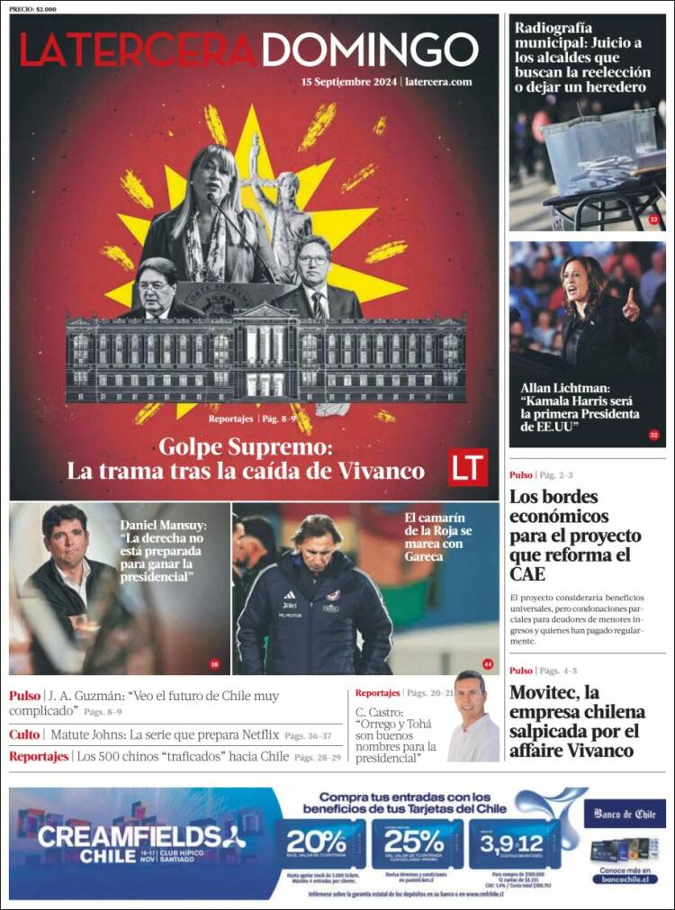 Portada de La Tercera (Chile)