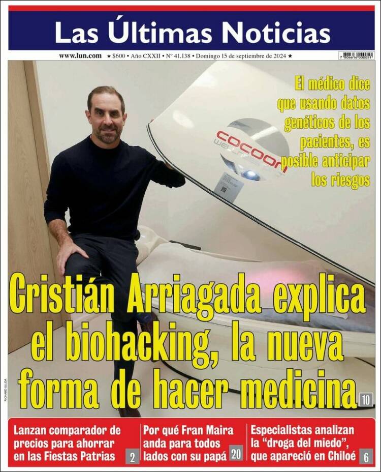 Portada de Las Últimas Noticias (Chile)