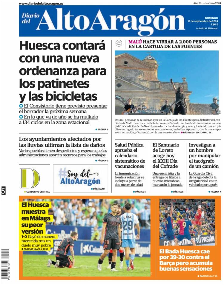 Portada de Diario del AltoAragón (España)