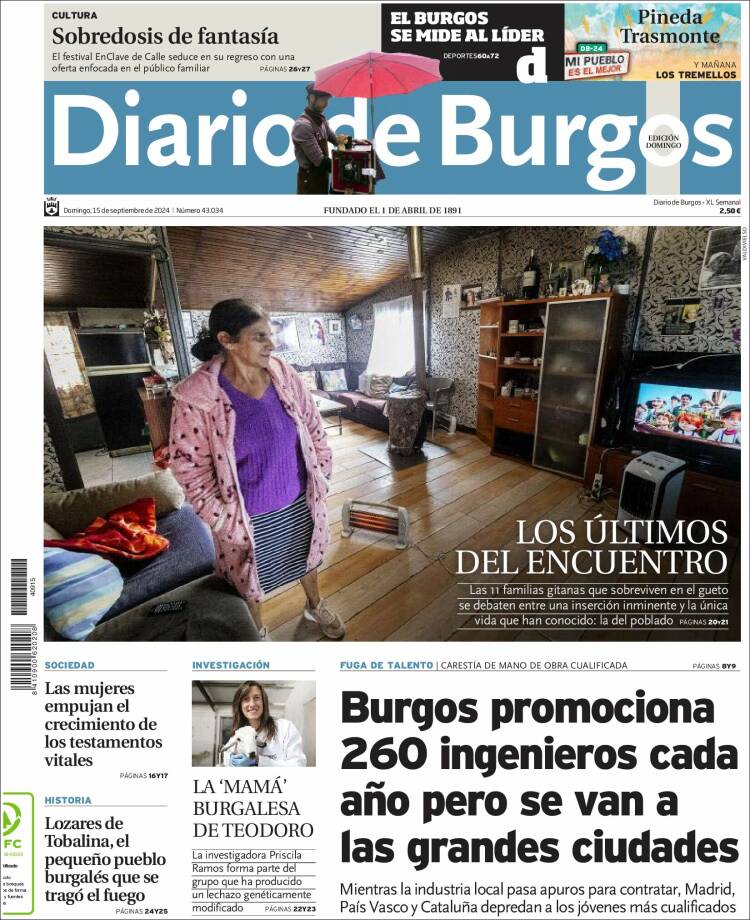 Portada de Diario de Burgos (España)