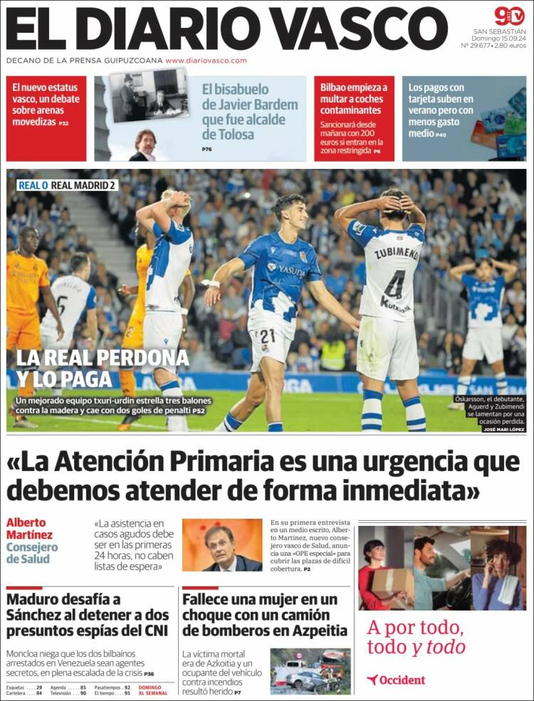 Portada de Diario Vasco (España)