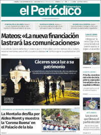 Portada de El Periódico de Extremadura (España)