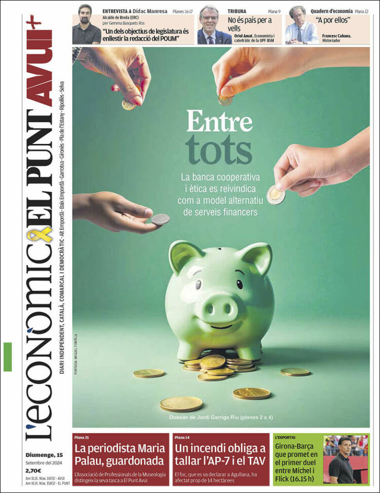 Portada de El Punt Avui - Girona (España)