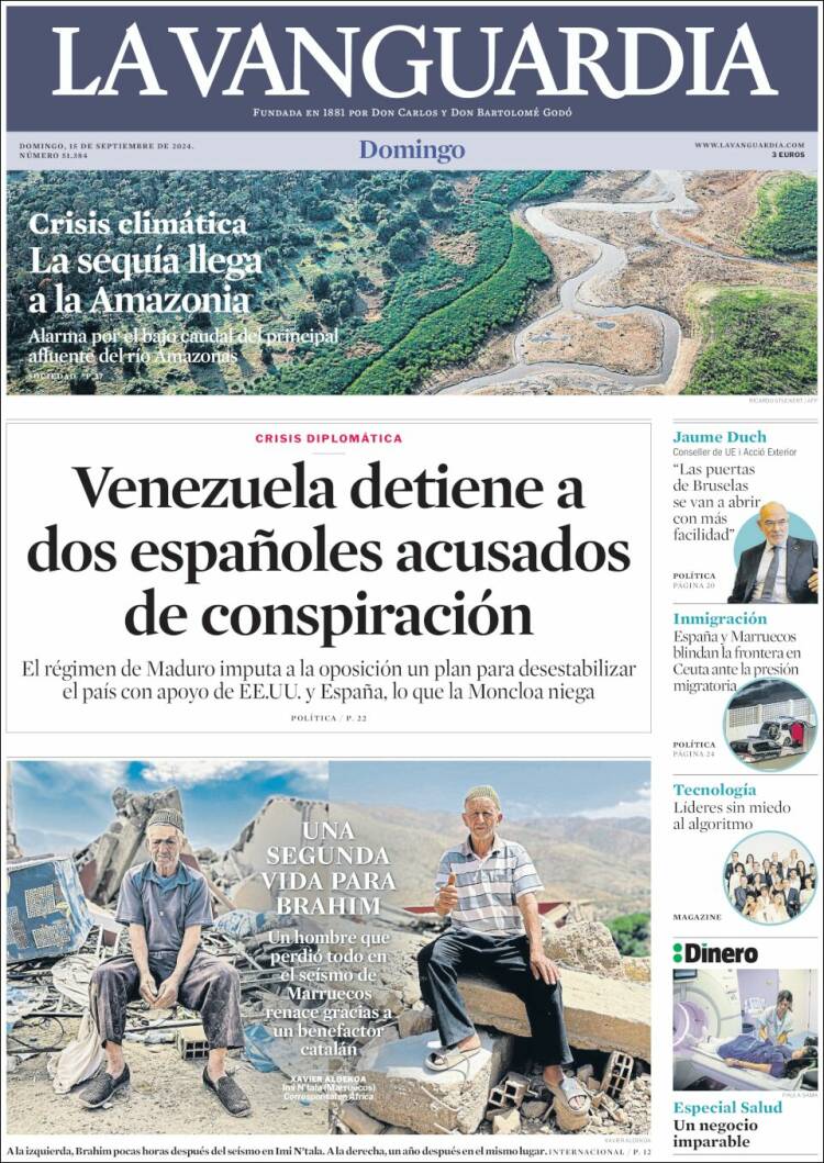 Portada de La Vanguardia (España)