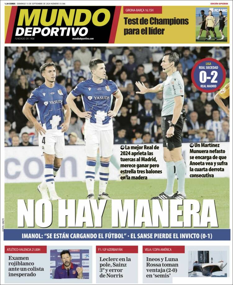 Portada de Mundo Deportivo Gipuzkoa (España)