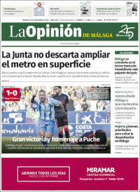 Portada de La Opinión de Málaga (España)