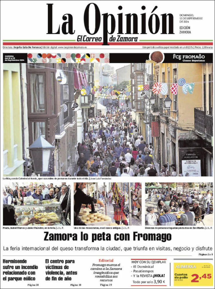 Portada de La Opinión - El Correo de Zamora (España)