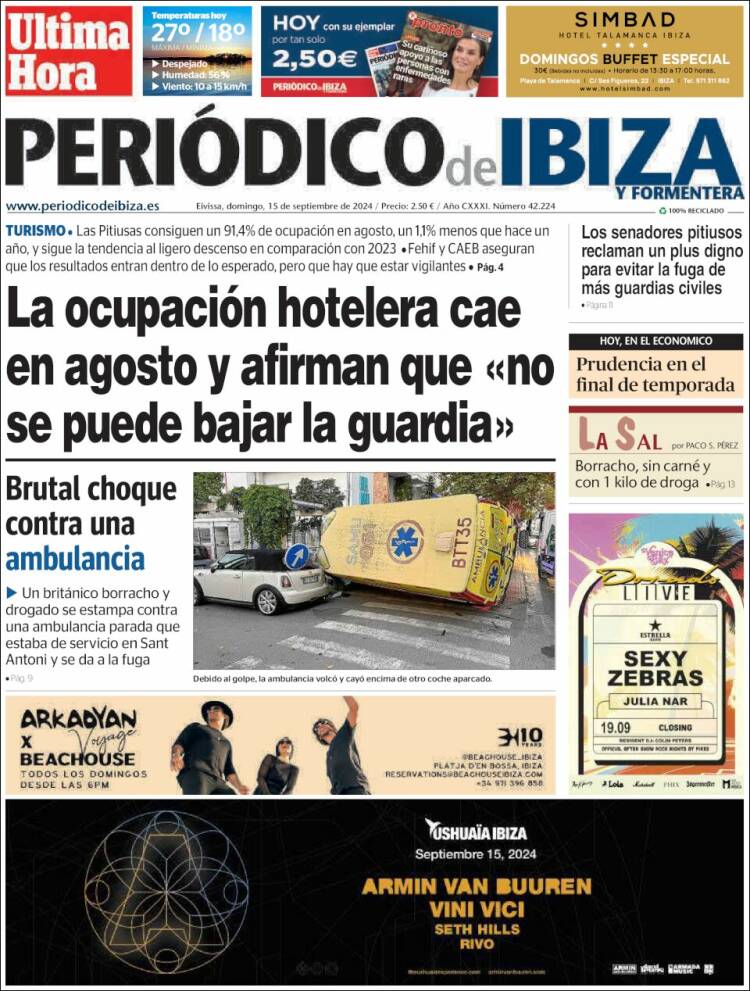 Portada de Periódico de Ibiza (España)