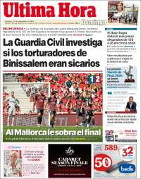 Portada de Última Hora (España)