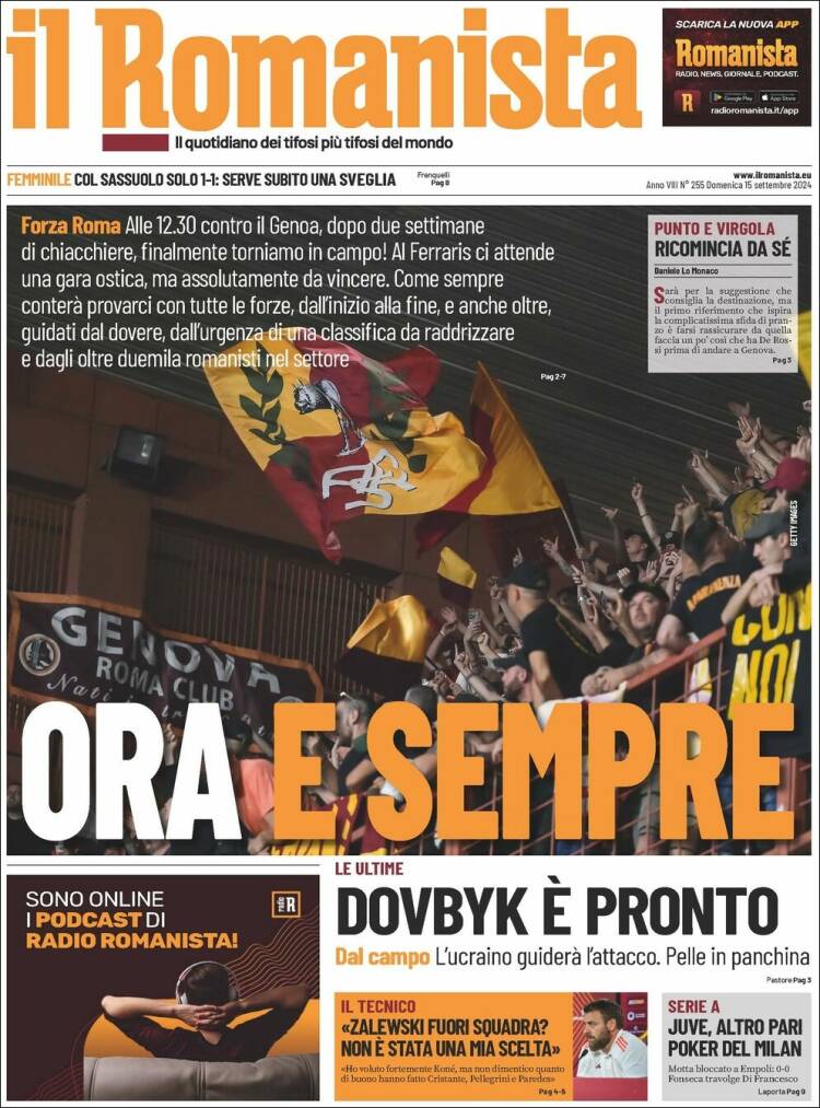 Portada de Romanista (Italia)