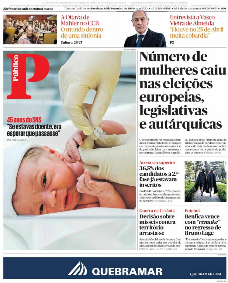 Portada de Público (Portugal)