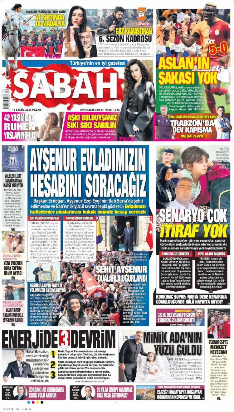 Portada de Sabah (Turqu&iacute;a)