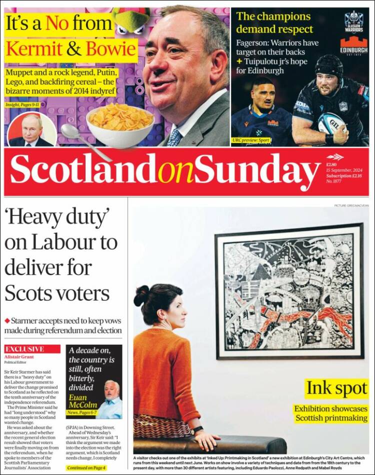 Portada de The Scotsman (Reino Unido)