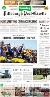 Portada de Pittsburgh Post-Gazette (USA)