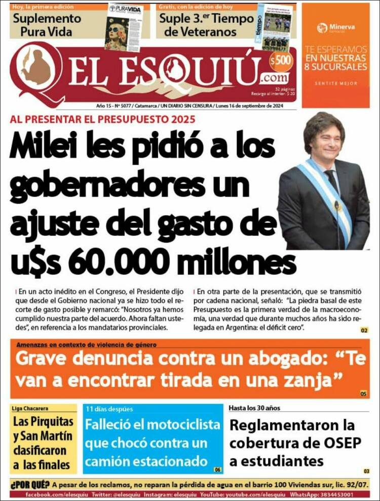Portada de El Esquiu (Argentina)