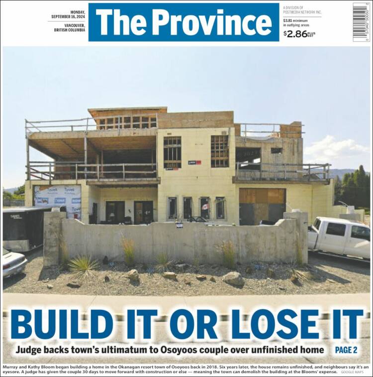 Portada de The Province (Canadá)