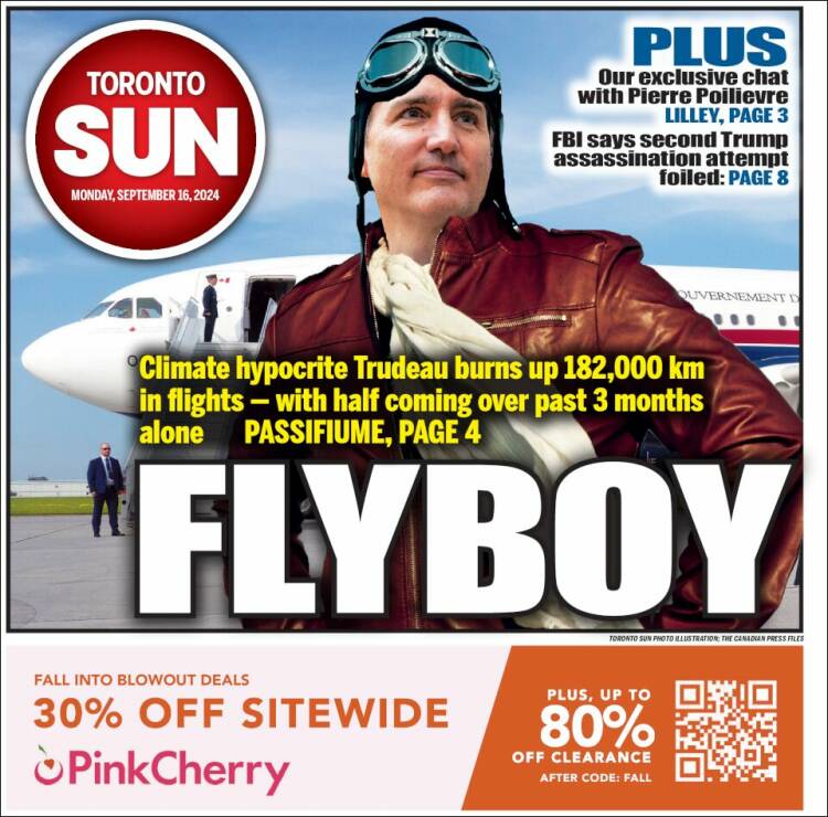 Portada de The Toronto Sun (Canadá)