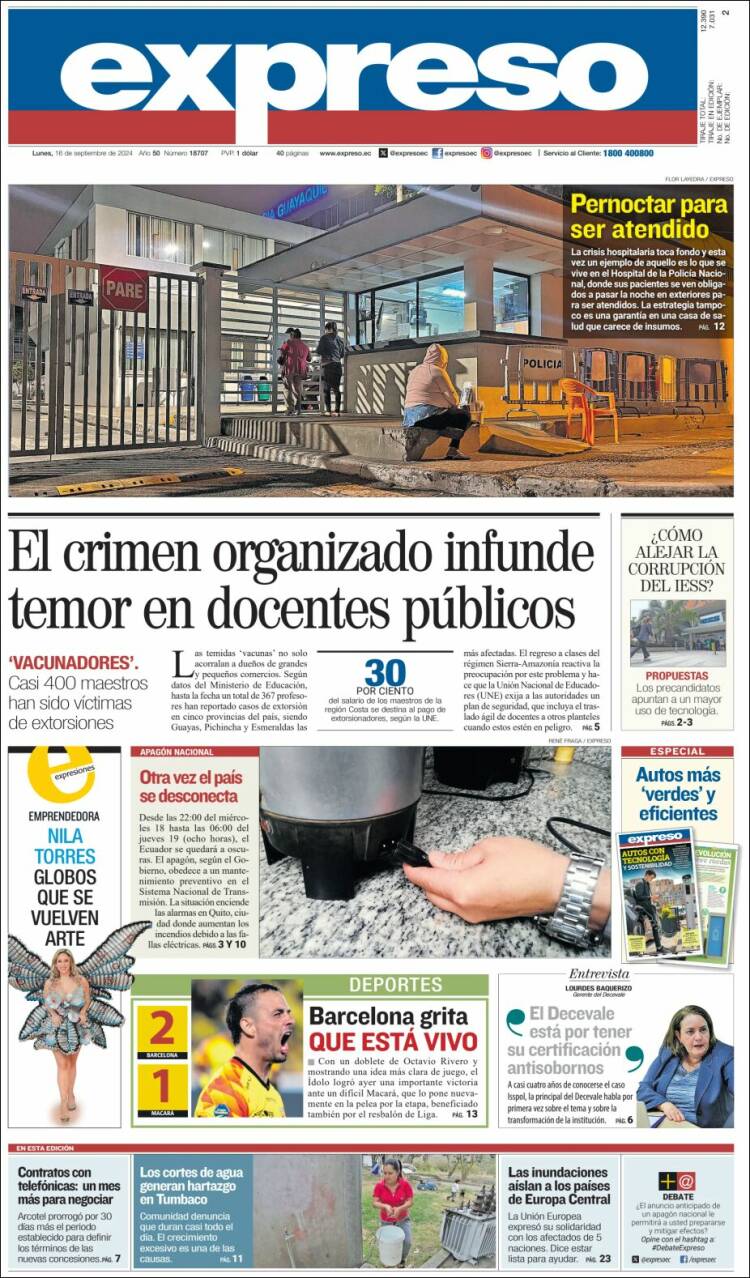 Portada de Expreso (Ecuador)