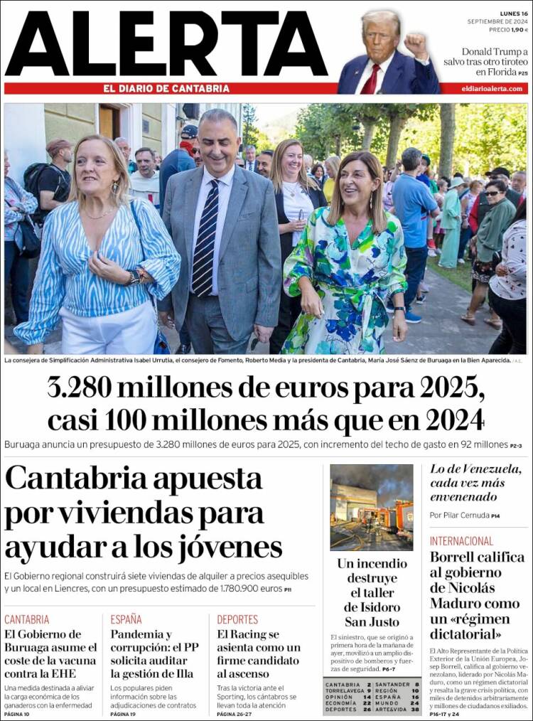 Portada de Alerta - El Diario de Cantabria (España)