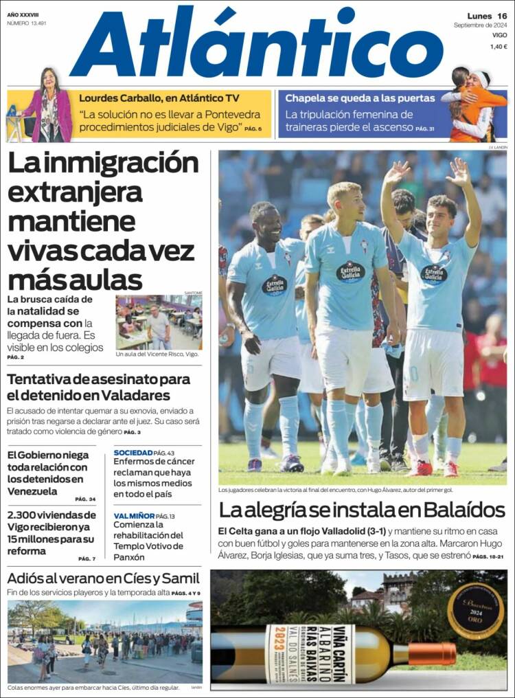 Portada de Atlántico Diario (España)