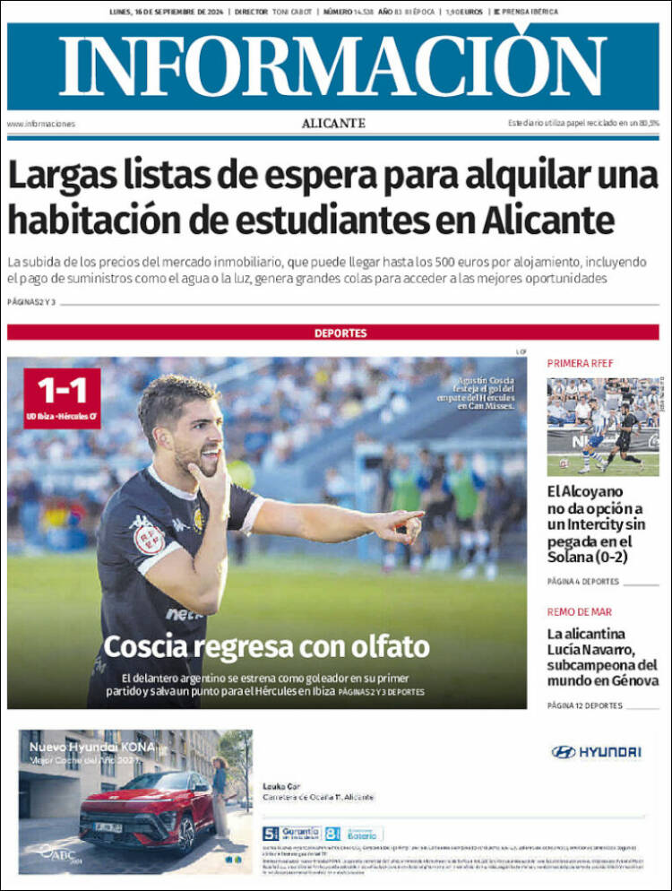 Portada de Diario Información (España)