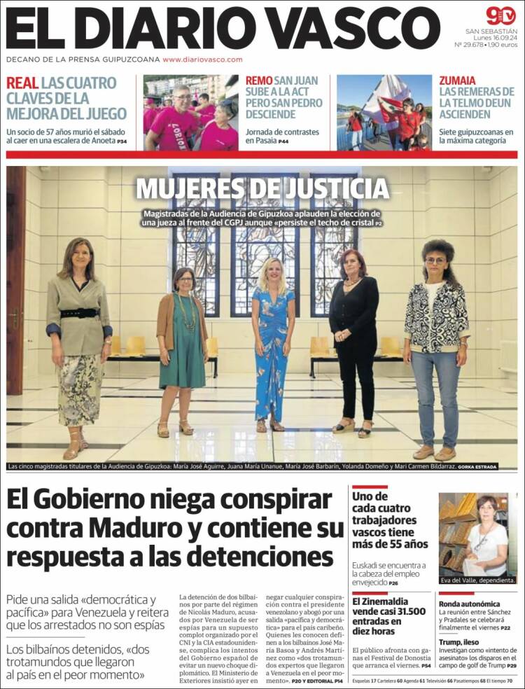 Portada de Diario Vasco (España)