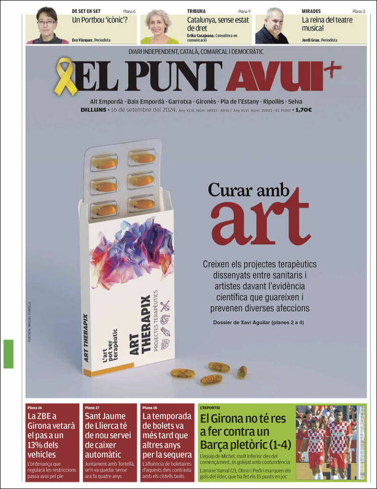 Portada de El Punt Avui - Girona (España)