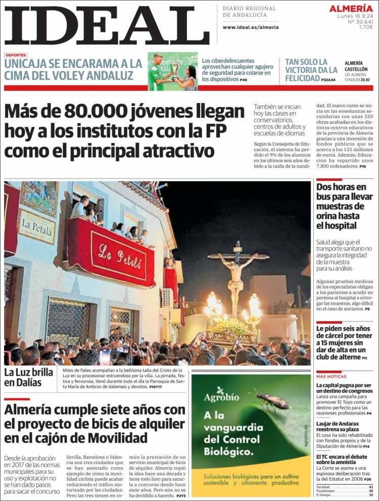 Portada de Ideal Almeria (España)