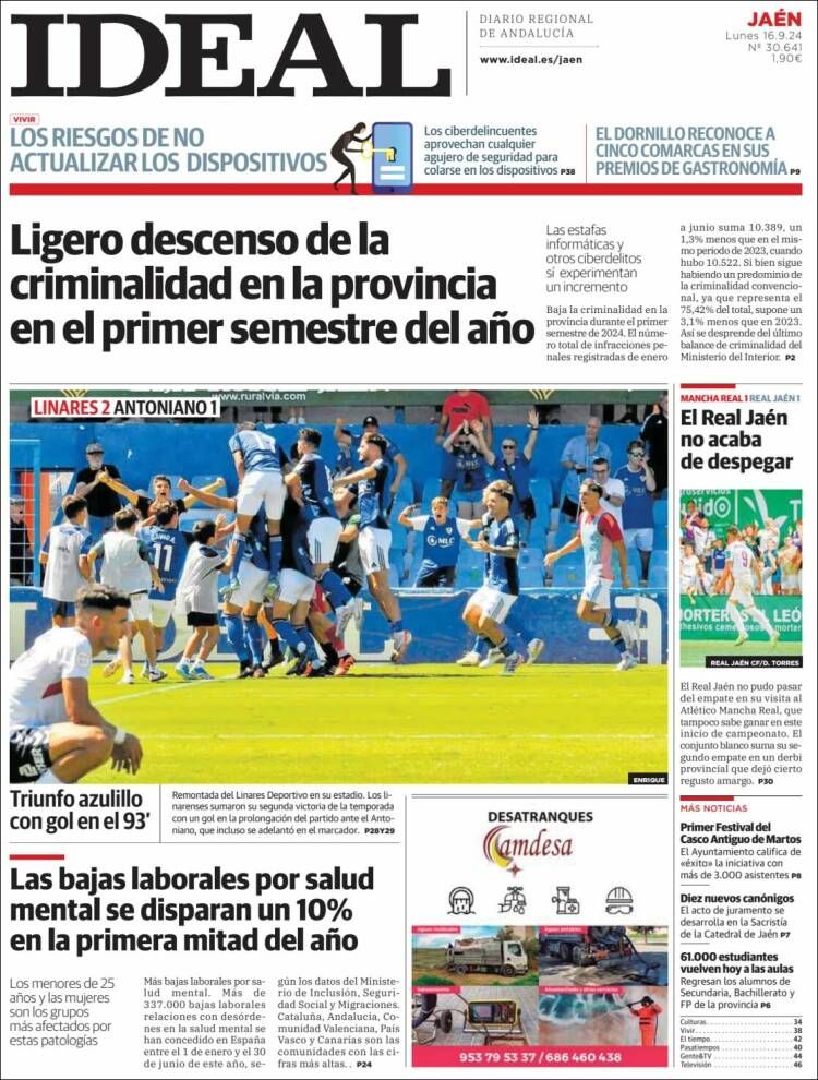 Portada de El Ideal de Jaén (España)