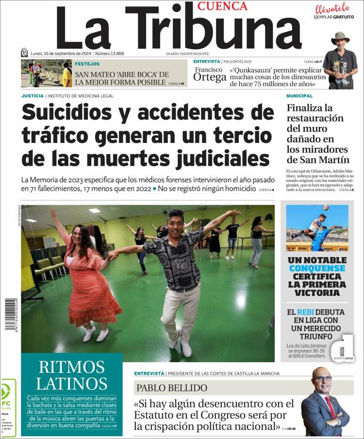 Portada de La Tribuna de Cuenca (España)