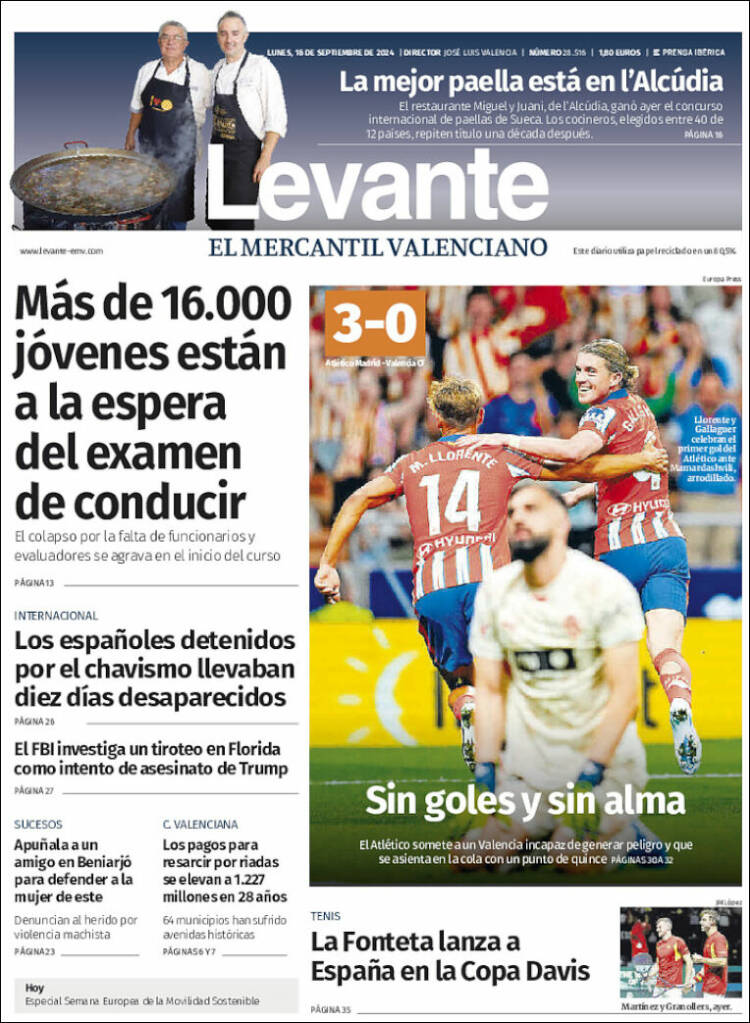 Portada de Levante (España)