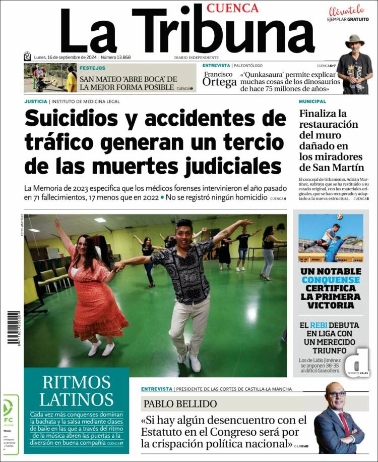 Portada de La Tribuna de Cuenca (España)