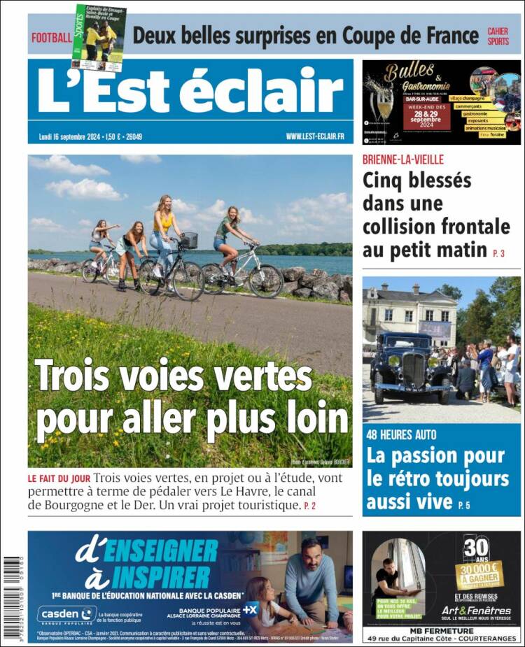 Portada de L'Est Eclair (Francia)