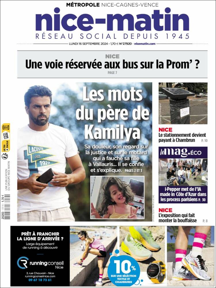 Portada de Nice-Matin (Francia)