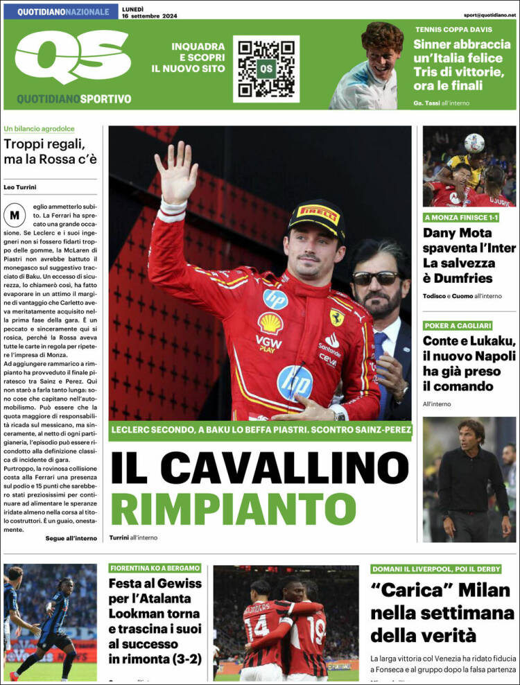 Portada de Quotidiano Sportivo (Italia)