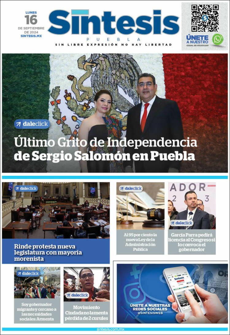 Portada de Síntesis - Puebla (México)