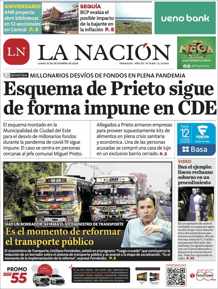Portada de La Nación (Paraguay)