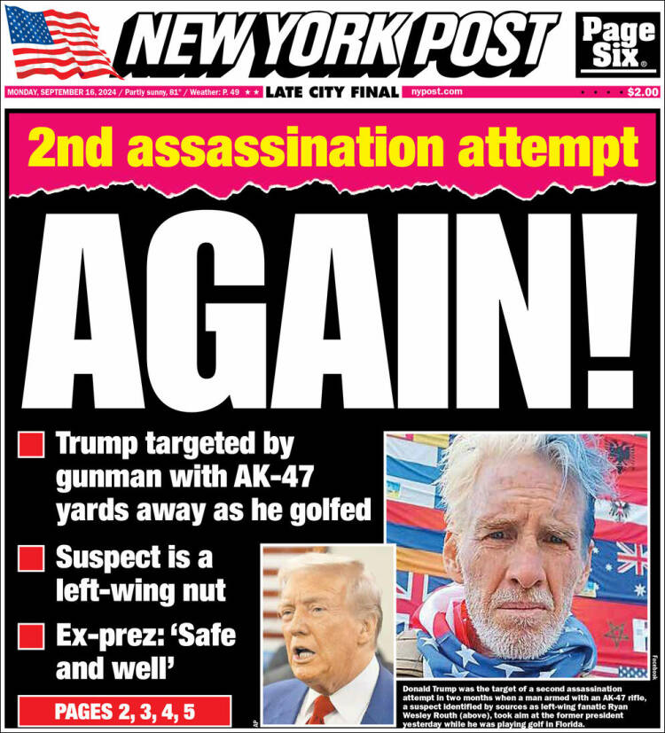 Portada de New York Post (USA)