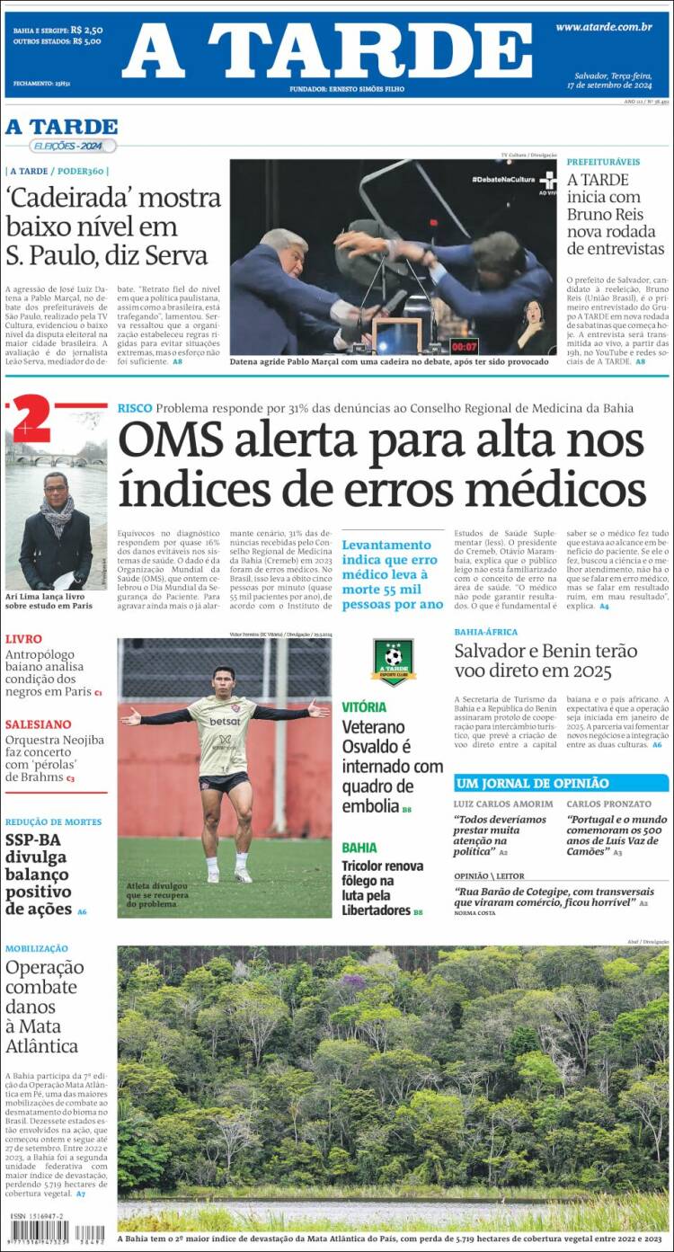 Portada de Diário A Tarde (Brasil)