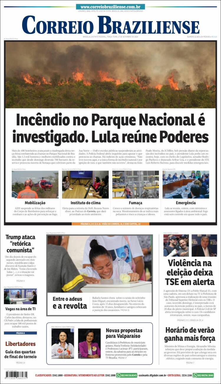 Portada de Correio Braziliense (Brasil)