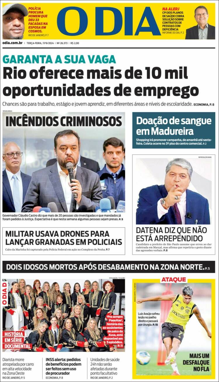 Portada de O Dia (Brasil)