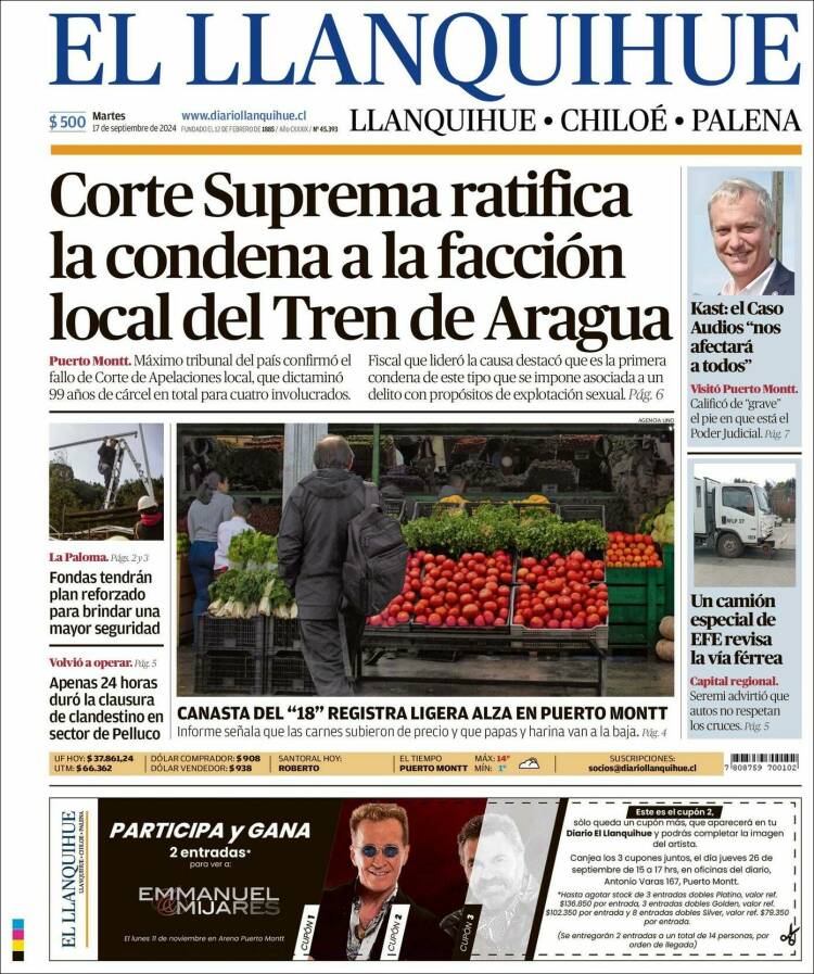 Portada de El Llanquihue (Chile)