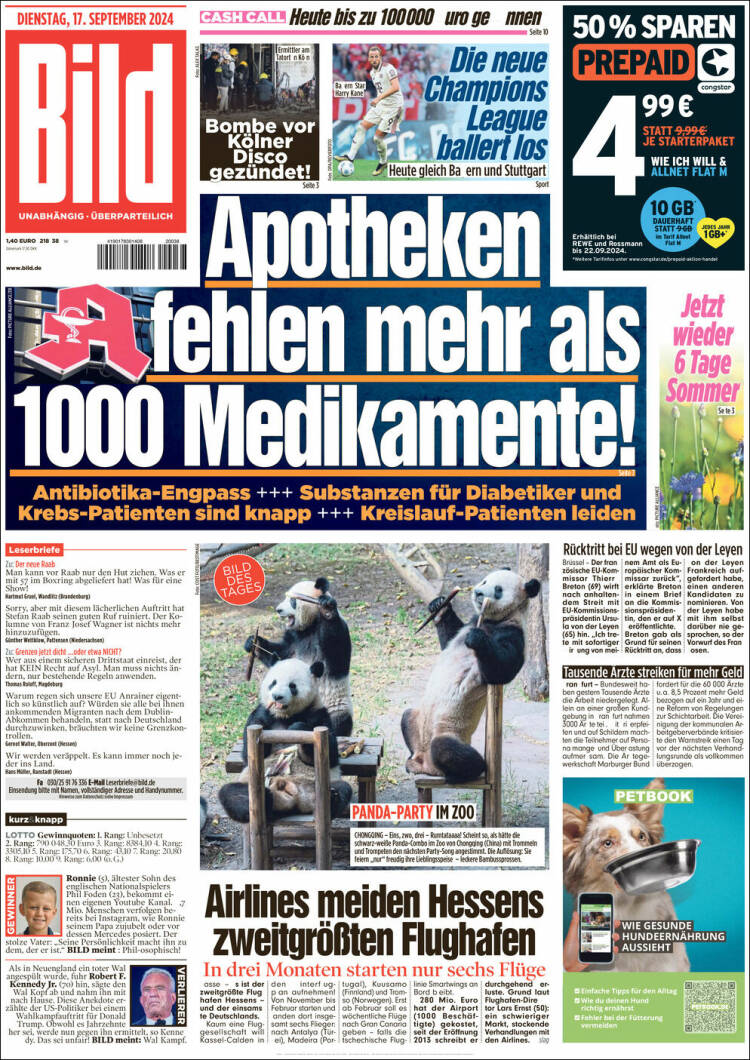 Portada de Bild (Alemania)