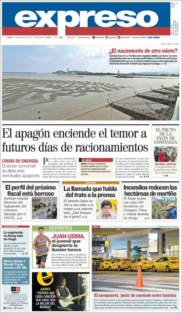 Portada de Expreso (Ecuador)
