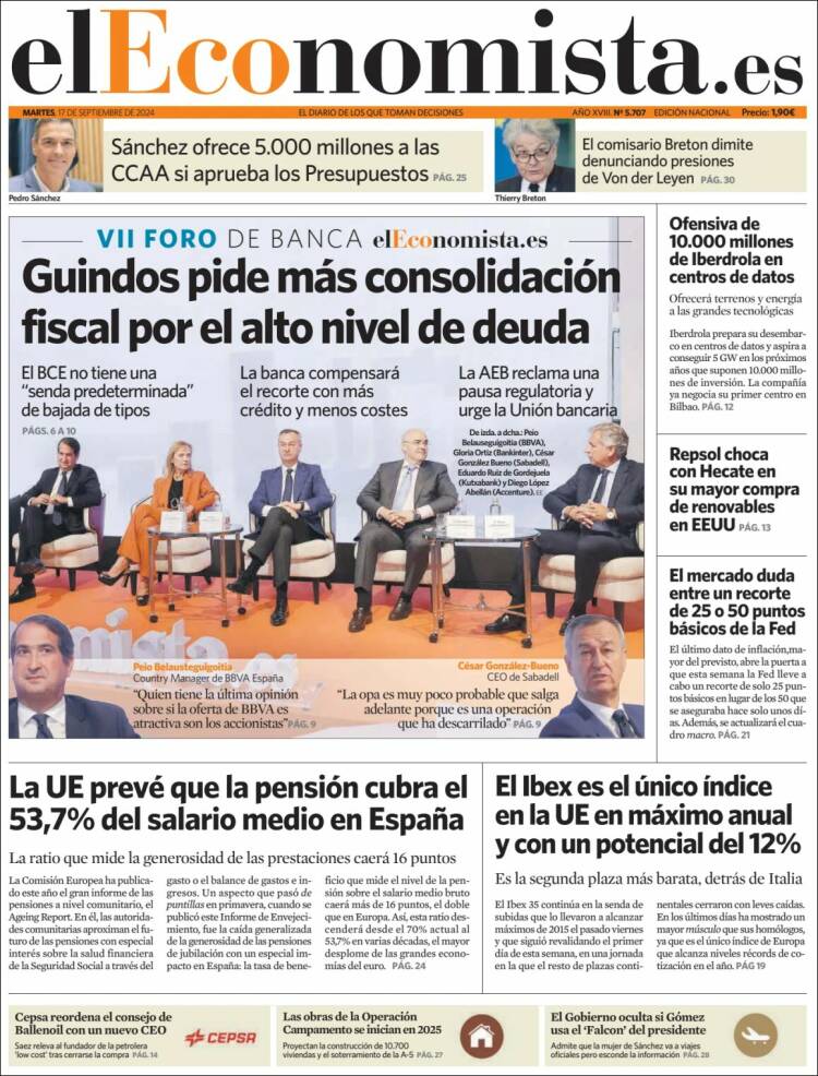 Portada de El Economista (Espa&ntilde;a)