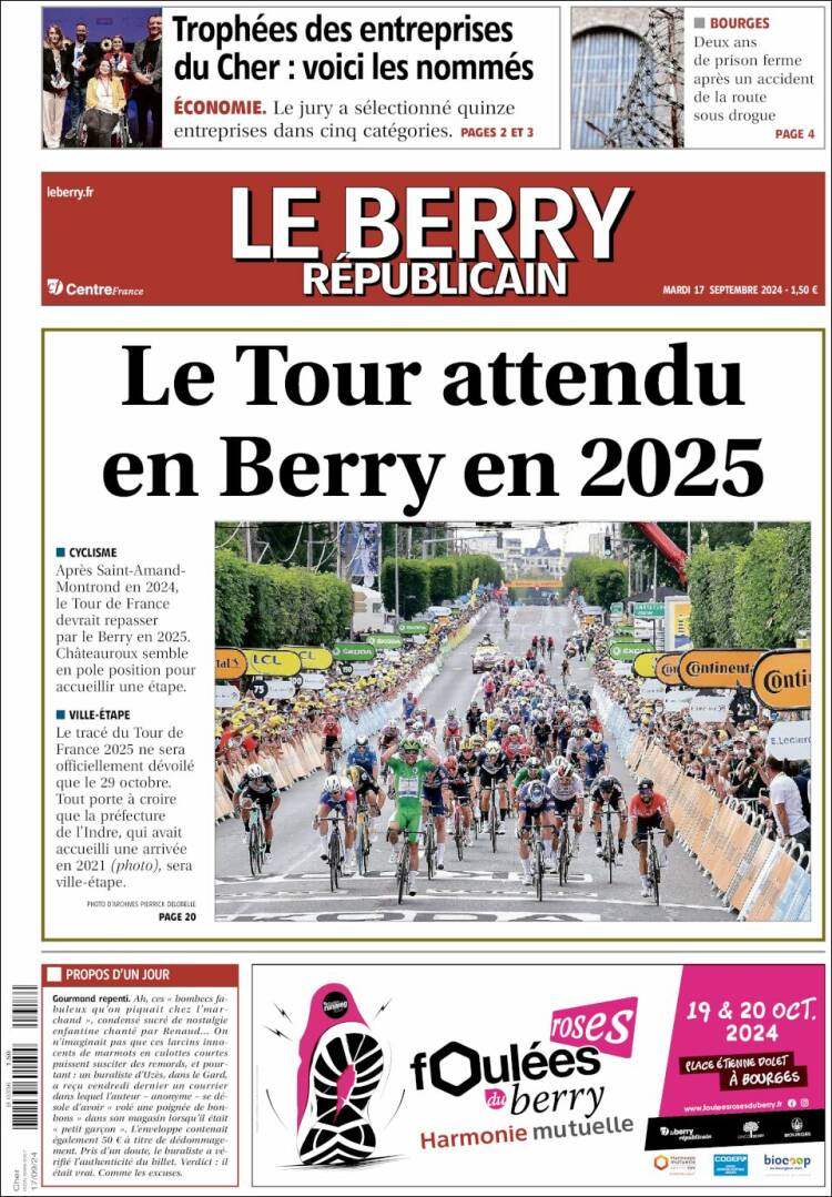Portada de Berry Republicain (Francia)