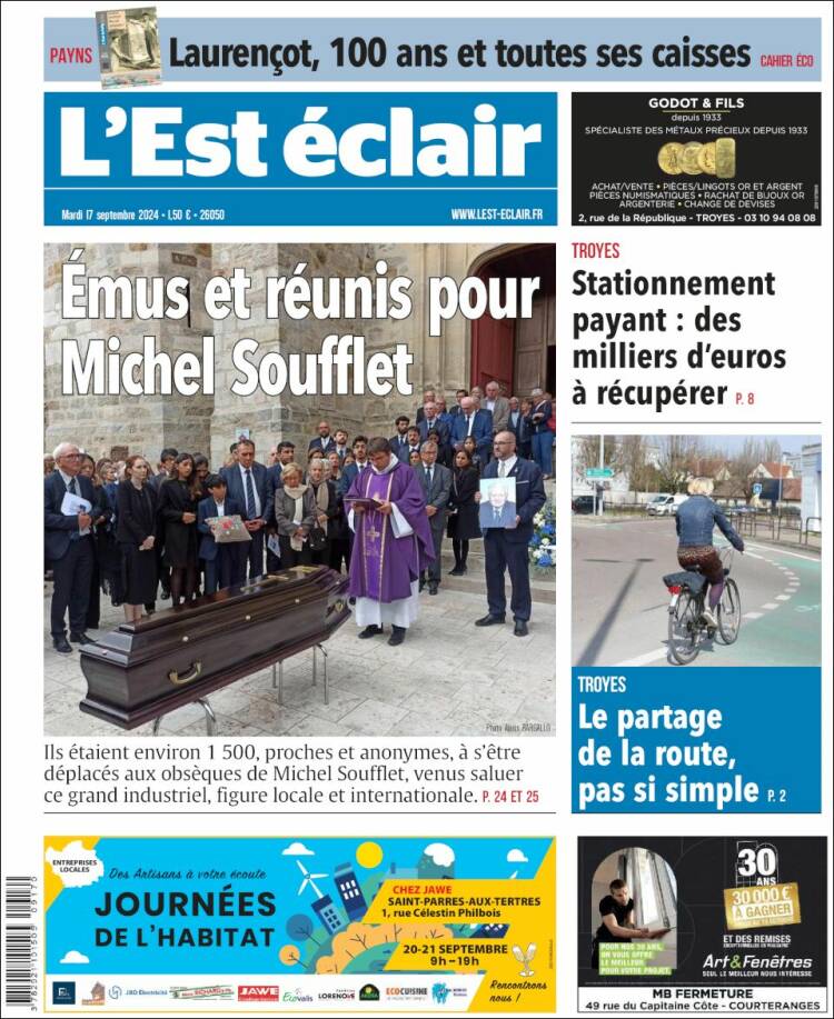Portada de L'Est Eclair (Francia)