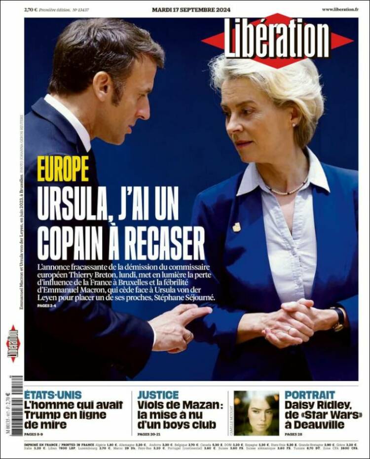 Portada de Libération (Francia)