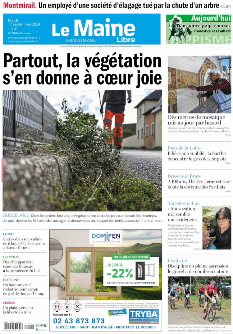 Portada de Le Maine Libre (Francia)